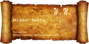 Widder Netta névjegykártya